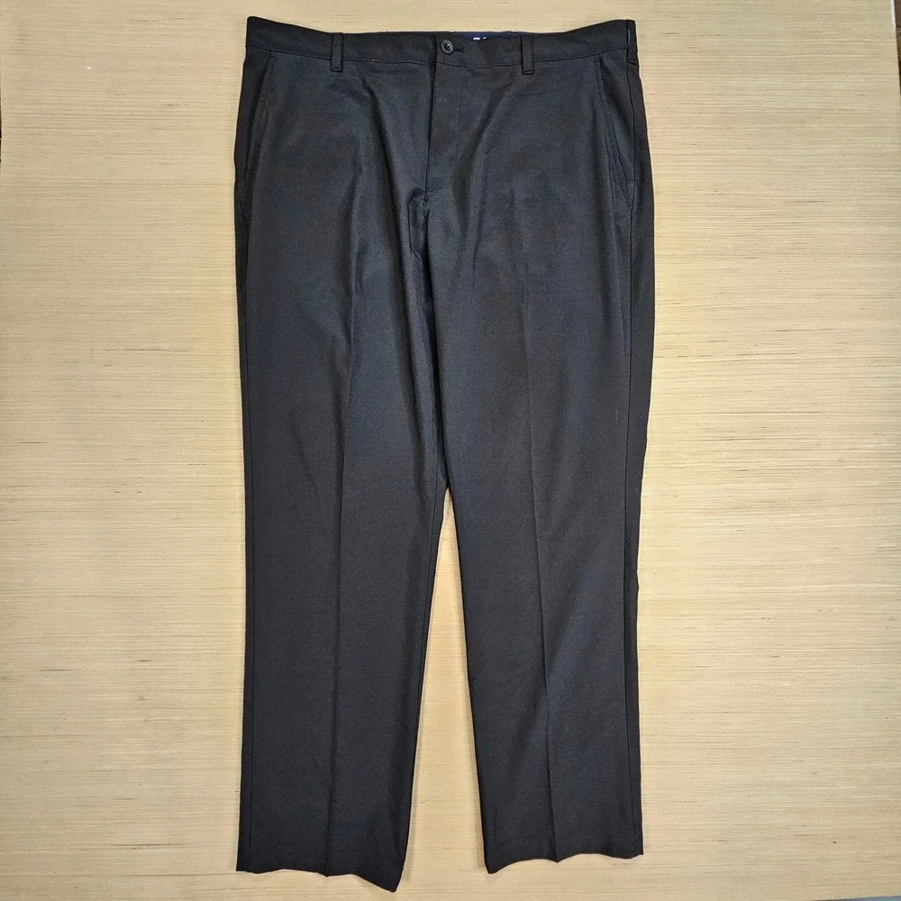 Lot of 2 IZOD Golf Pants Men 40x32 Black Performance Flat Front Stretch Trousers